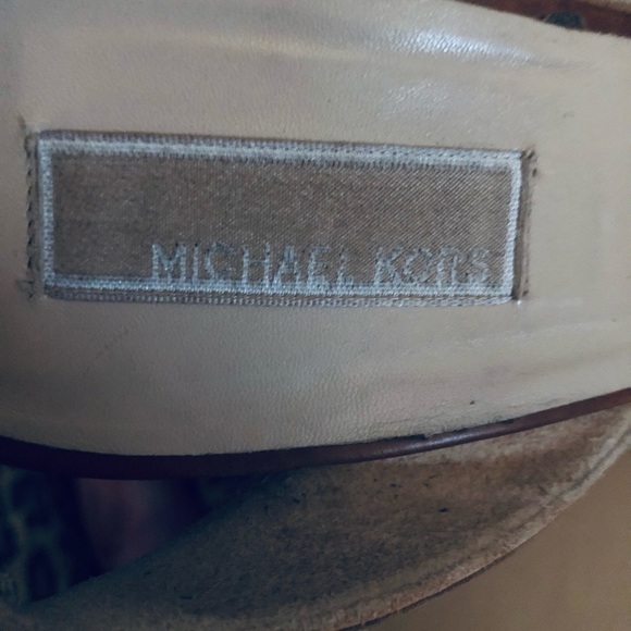 Micheal Kors brown/ cognac 10.5 leather wedge W/ rope covered platform heel - Picture 10 of 12